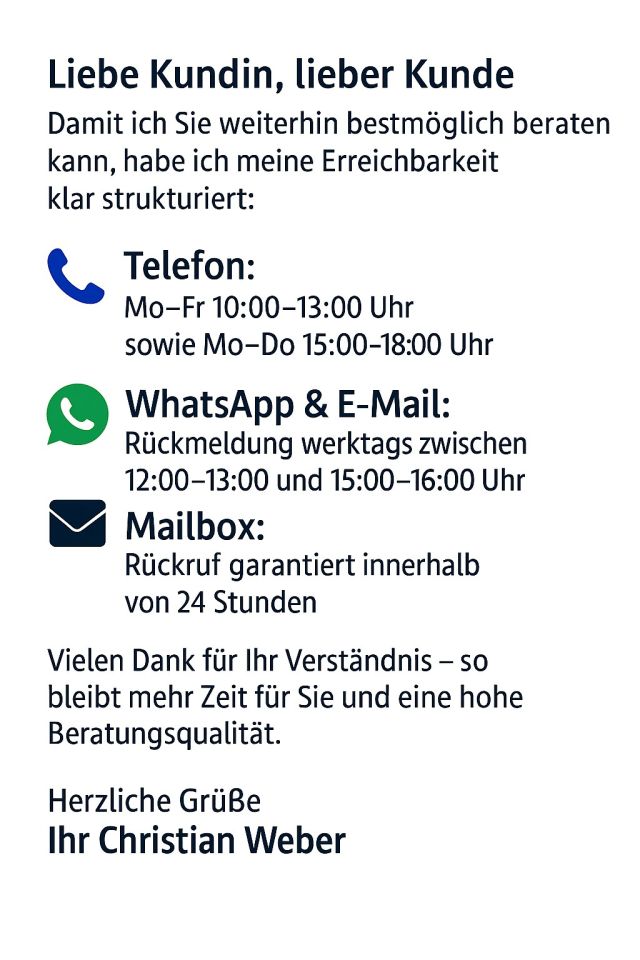 Pactoria Christian Weber - Versicherungsmakler - Pactoria Vermögen und Vorsorge